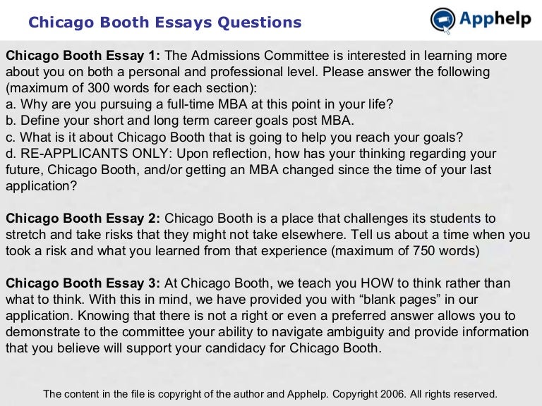 chicago booth risk essay